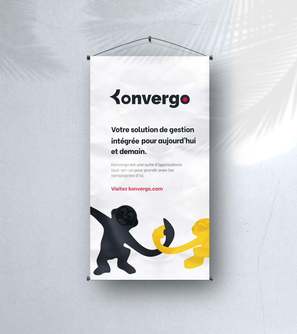 Mockup d'une affiche publicitaire de Konvergo